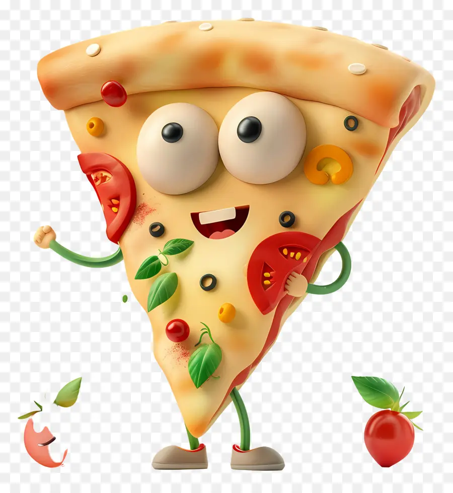 Linda Pizza，Rebanada De Pizza De Dibujos Animados PNG