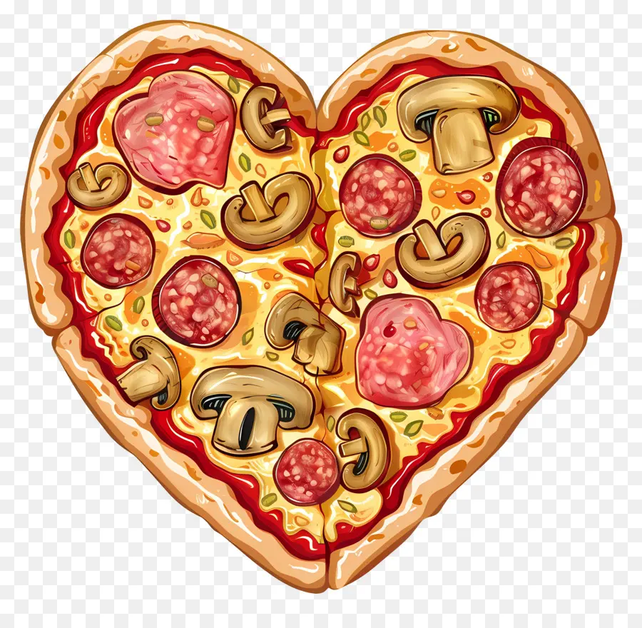 Pizza De Corazón，Pizza En Forma De Corazón PNG