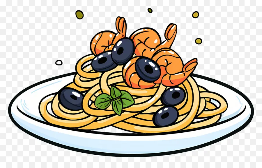 Espaguetis，Pasta Con Camarones PNG