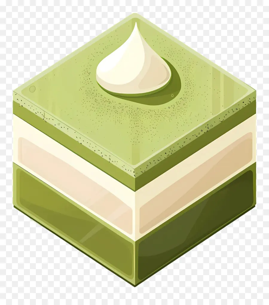 Pastel De Matcha，Cubo De Pastel Verde PNG