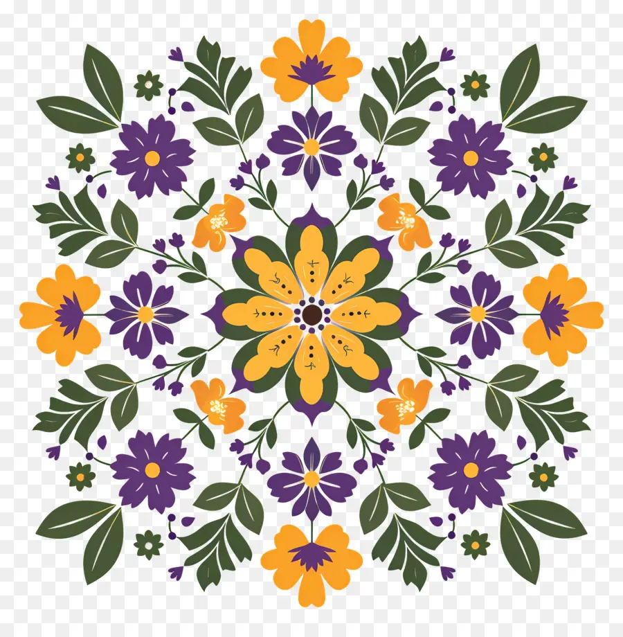 Pookalam，Patrón Floral PNG