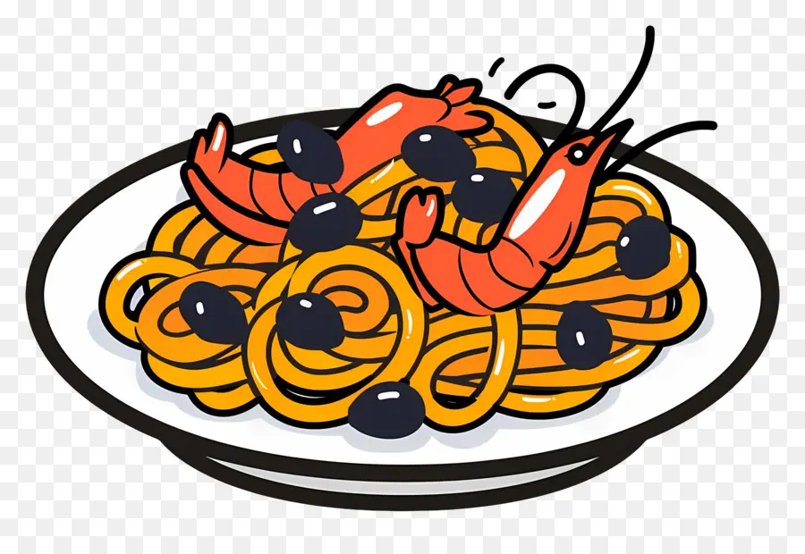 Espaguetis，Pasta De Camarones PNG