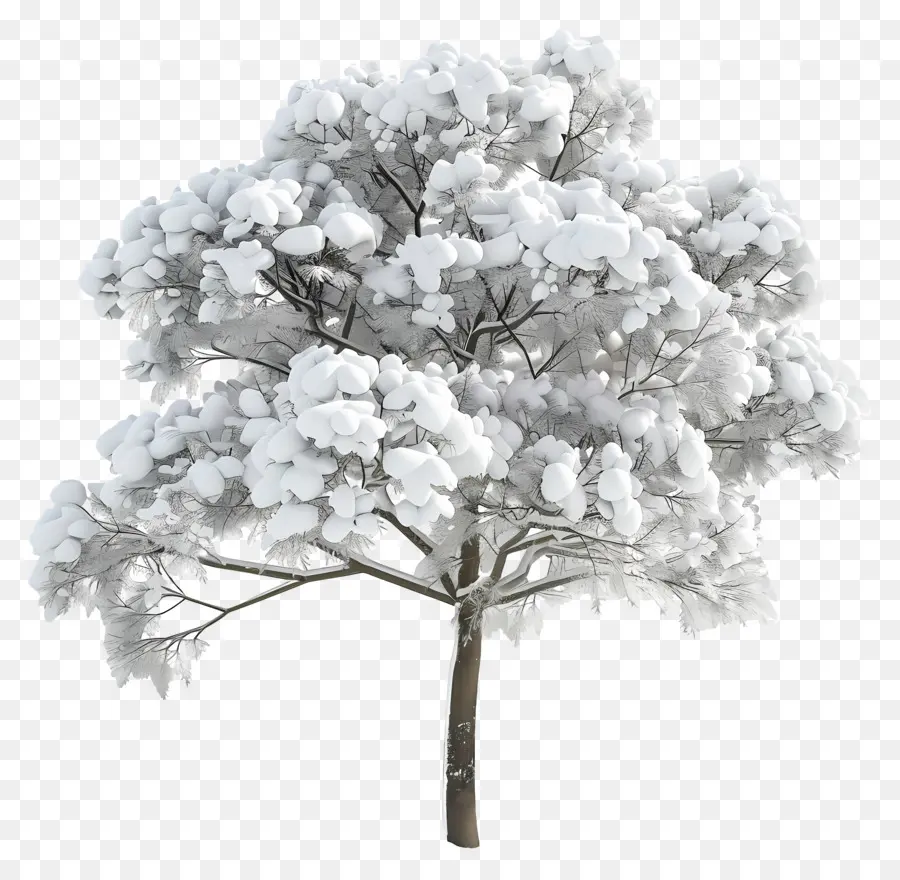 árbol Nevado，Invierno PNG