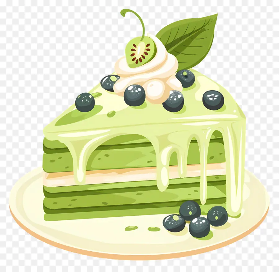 Pastel De Matcha，Pastel Verde PNG