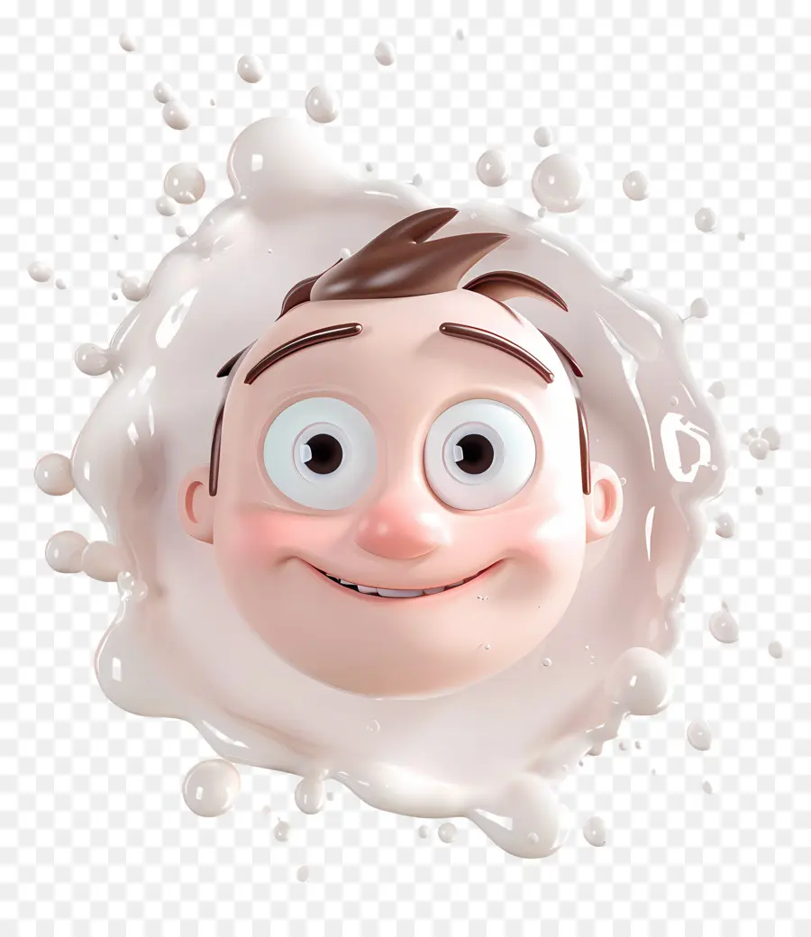 Cara De Dibujos Animados，Salpicaduras De Leche PNG