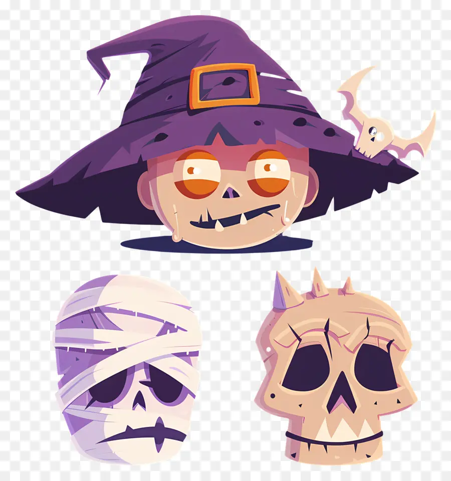 Personajes De Halloween，Máscaras De Halloween PNG