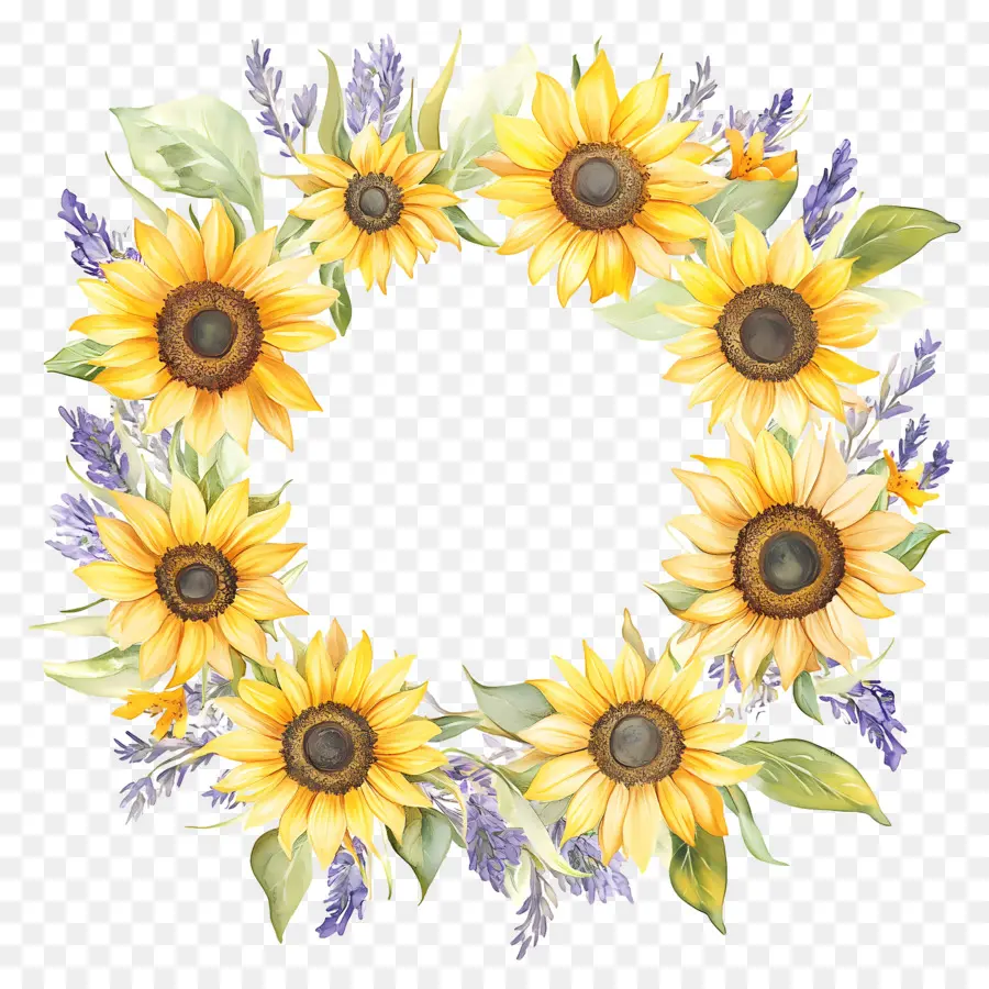 Corona De Girasol，Amarillo PNG