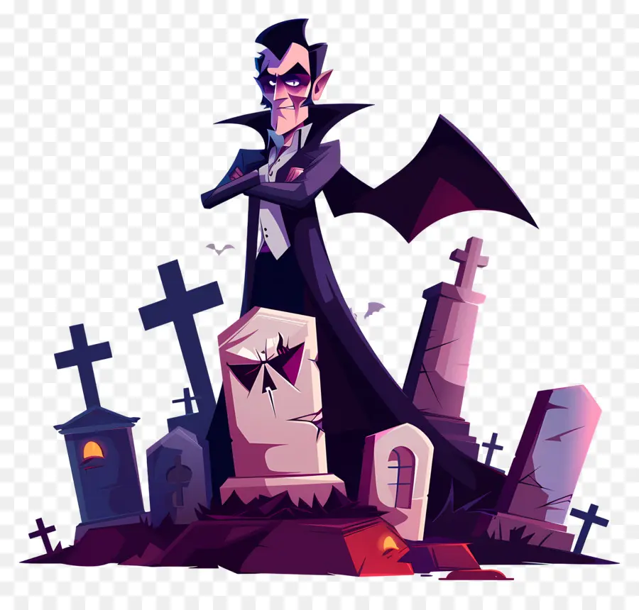 Vampiro De Halloween，Vampiro En El Cementerio PNG