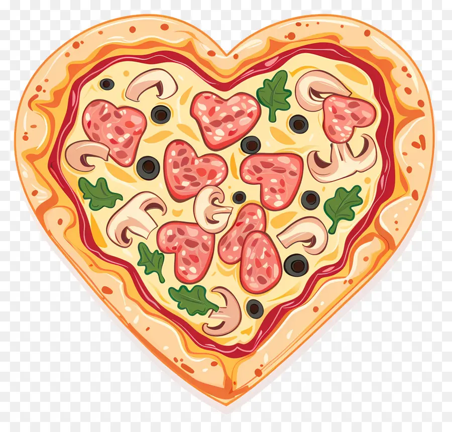 Pizza De Corazón，Pizza En Forma De Corazón PNG