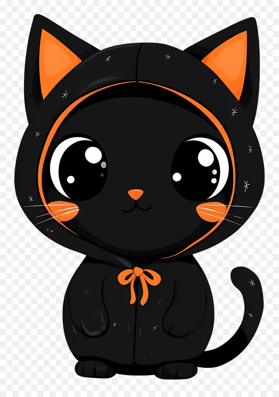 Gato Halloween，Gato Negro Con Capucha PNG