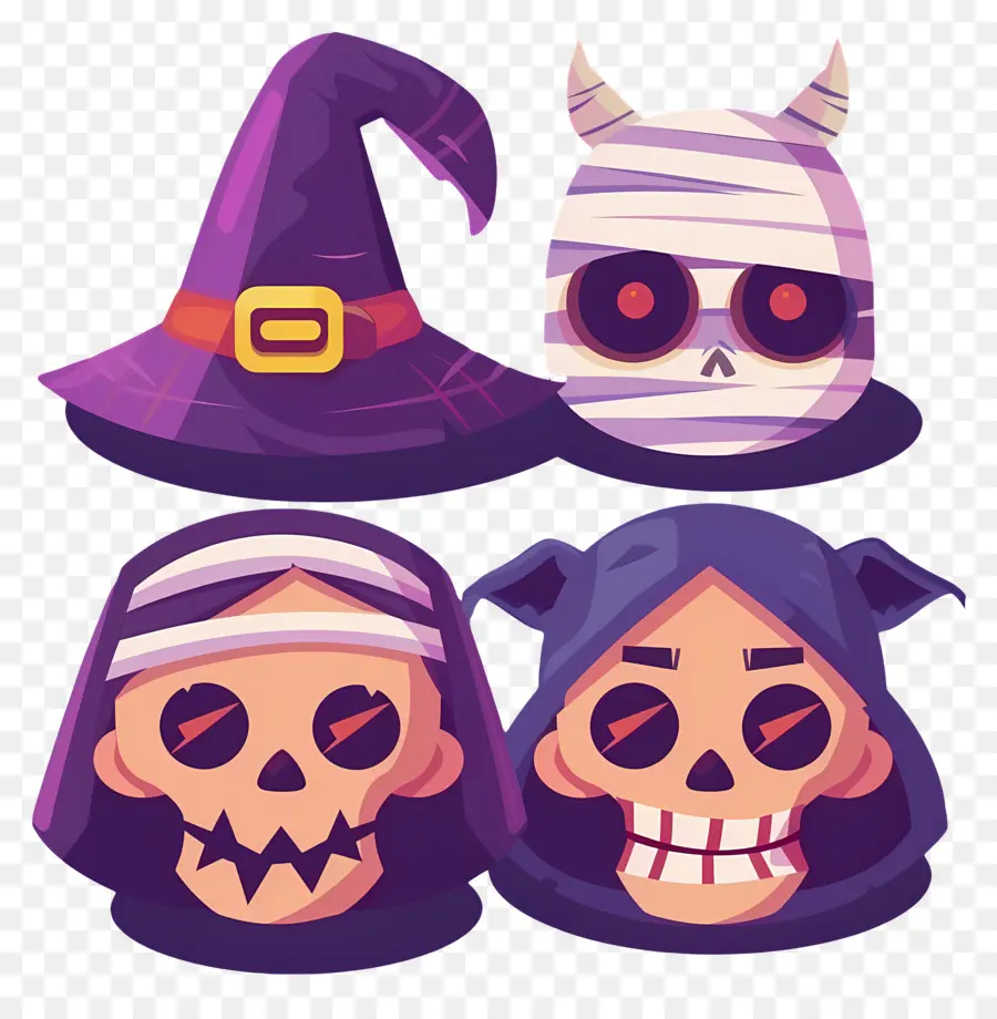 Personajes De Halloween，Máscaras De Halloween PNG