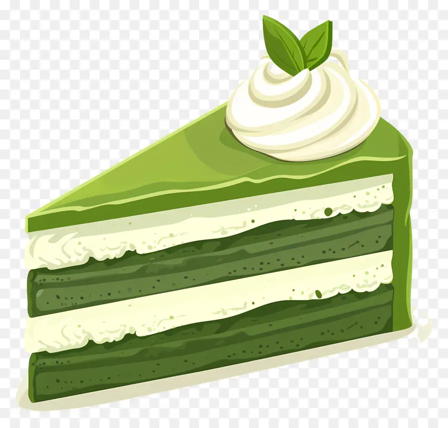 Pastel De Matcha，Rebanada De Pastel Verde PNG