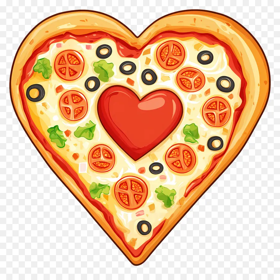 Pizza De Corazón，Pizza En Forma De Corazón PNG