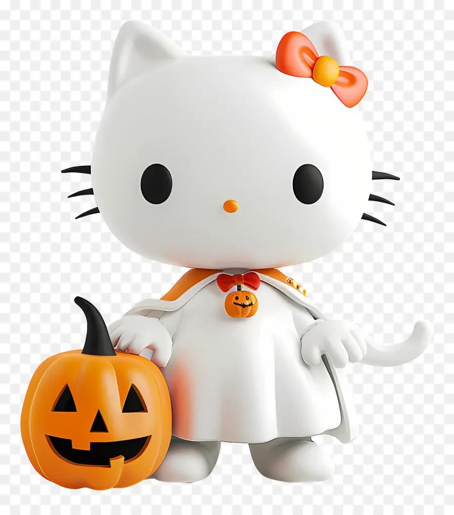 Hola Gatito Halloween，Gato Blanco PNG