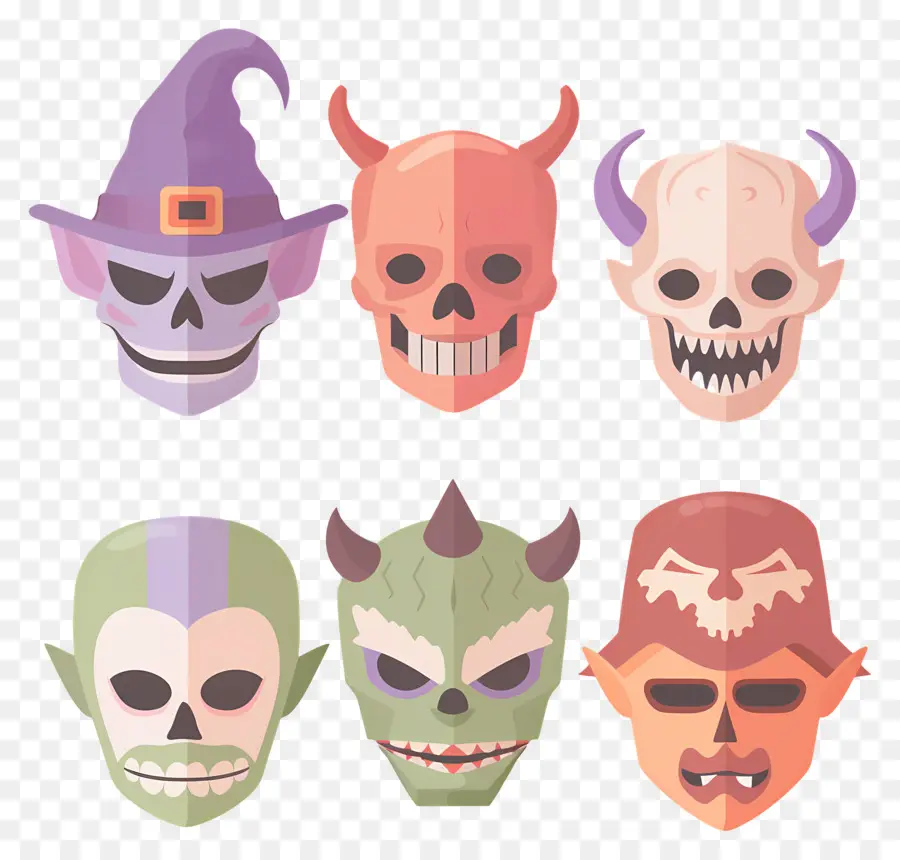 Personajes De Halloween，Mascaras De Calavera PNG