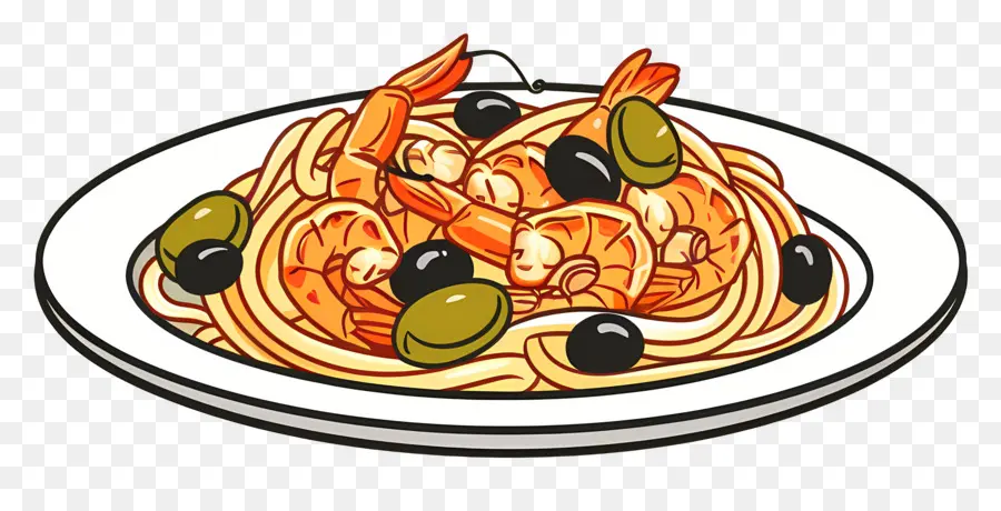 Espaguetis，Pasta Con Camarones PNG