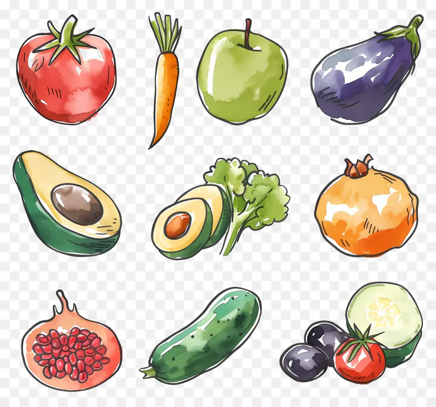 Verduras Y Frutas，Frutas Y Verduras PNG