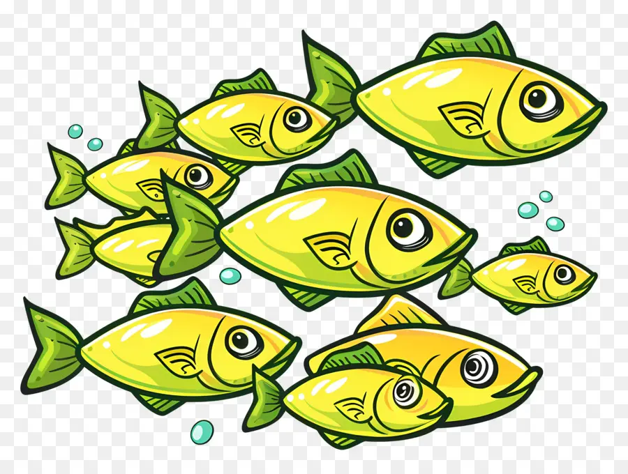 Grupo De Peces，Pez Amarillo PNG