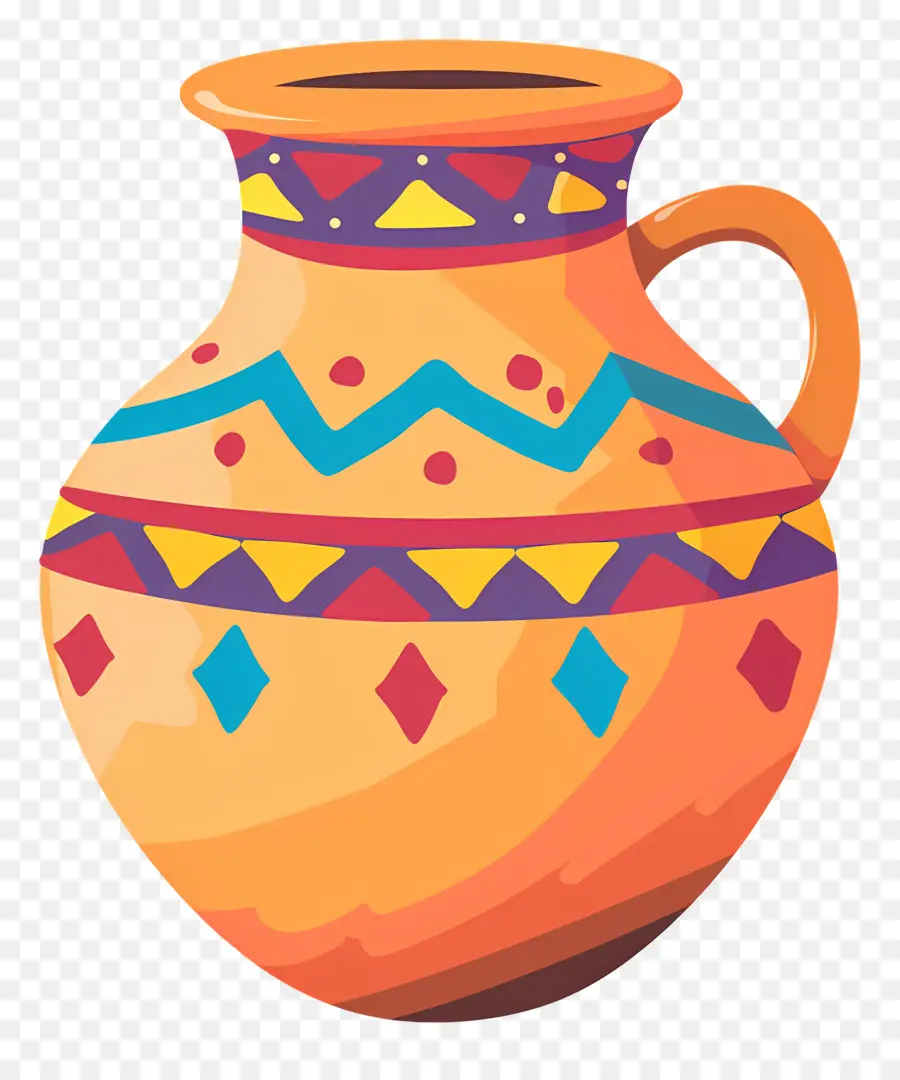 Olla De Barro India，Olla Estampada PNG