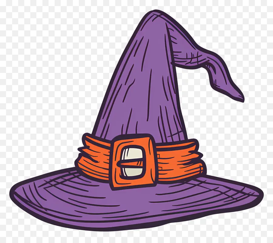 Gorra De Halloween，Sombrero De Bruja Morado PNG