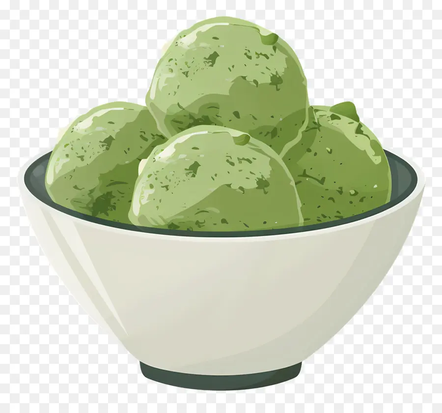 Helado De Matcha，Helado Verde PNG