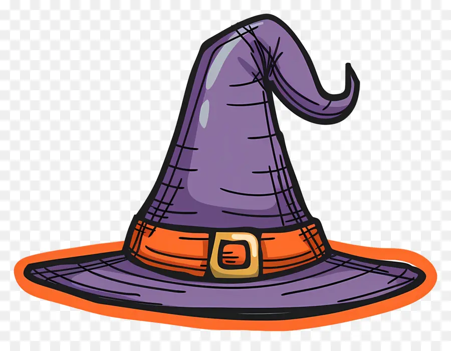 Gorra De Halloween，Sombrero De Bruja Morado PNG