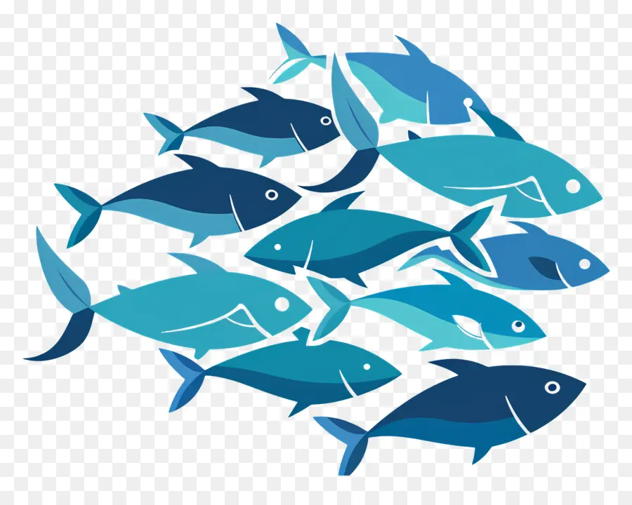 Grupo De Peces，Pescado Rojo Y Negro PNG