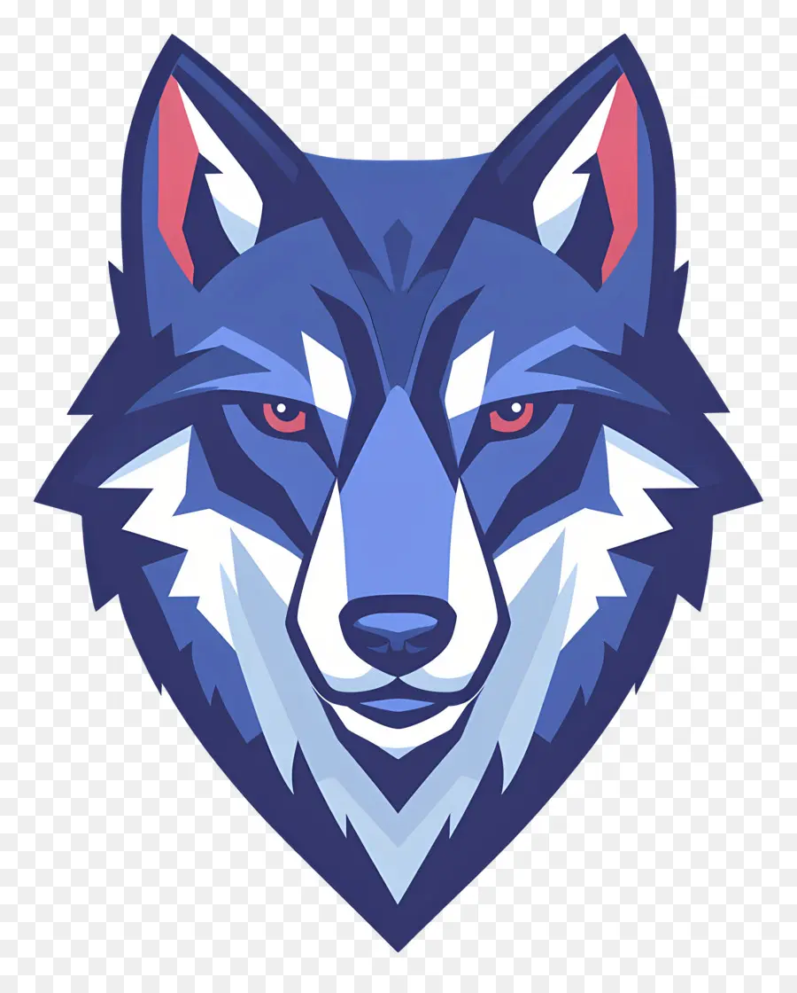 Cara De Lobo，Lobo Azul De Dibujos Animados PNG