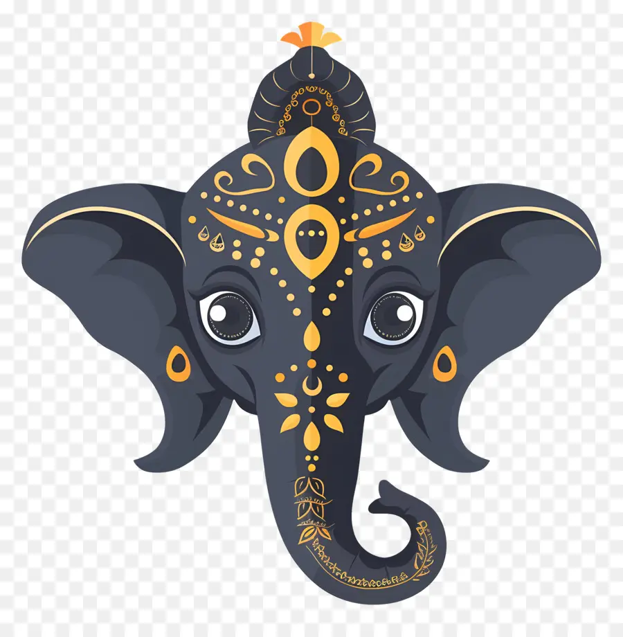 Elefante Indio，Cabeza De Elefante Decorativa PNG