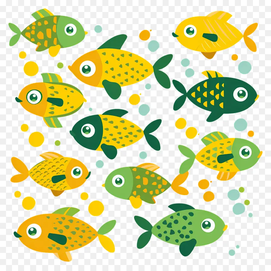 Grupo De Peces，Peces Coloridos PNG