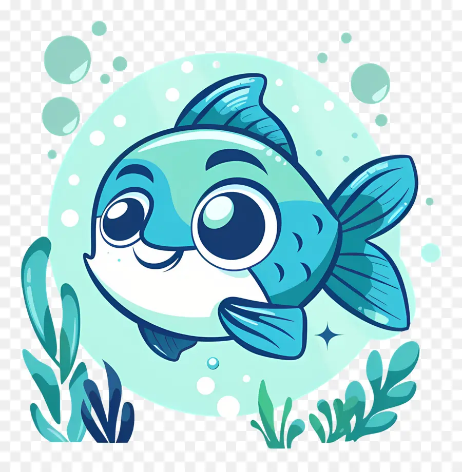 Dibujos Animados De Peces，Pescado Azul PNG