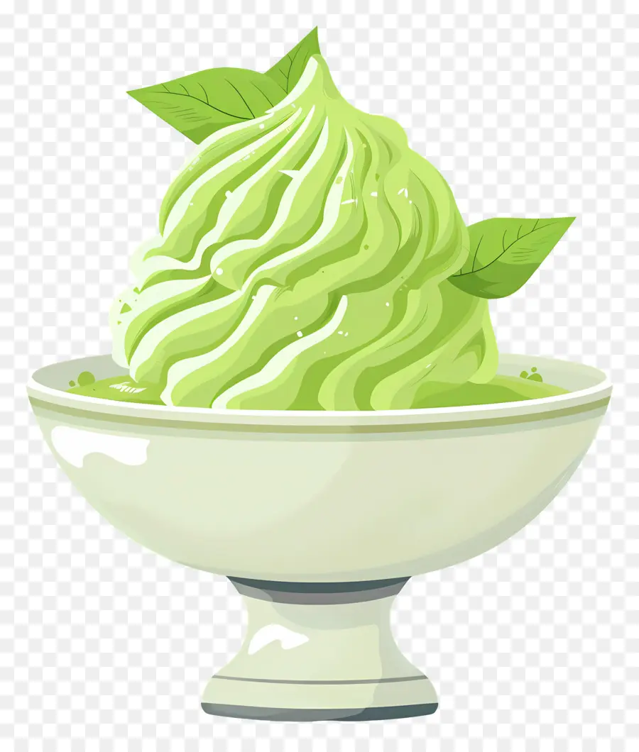 Helado De Matcha，Helado Verde PNG