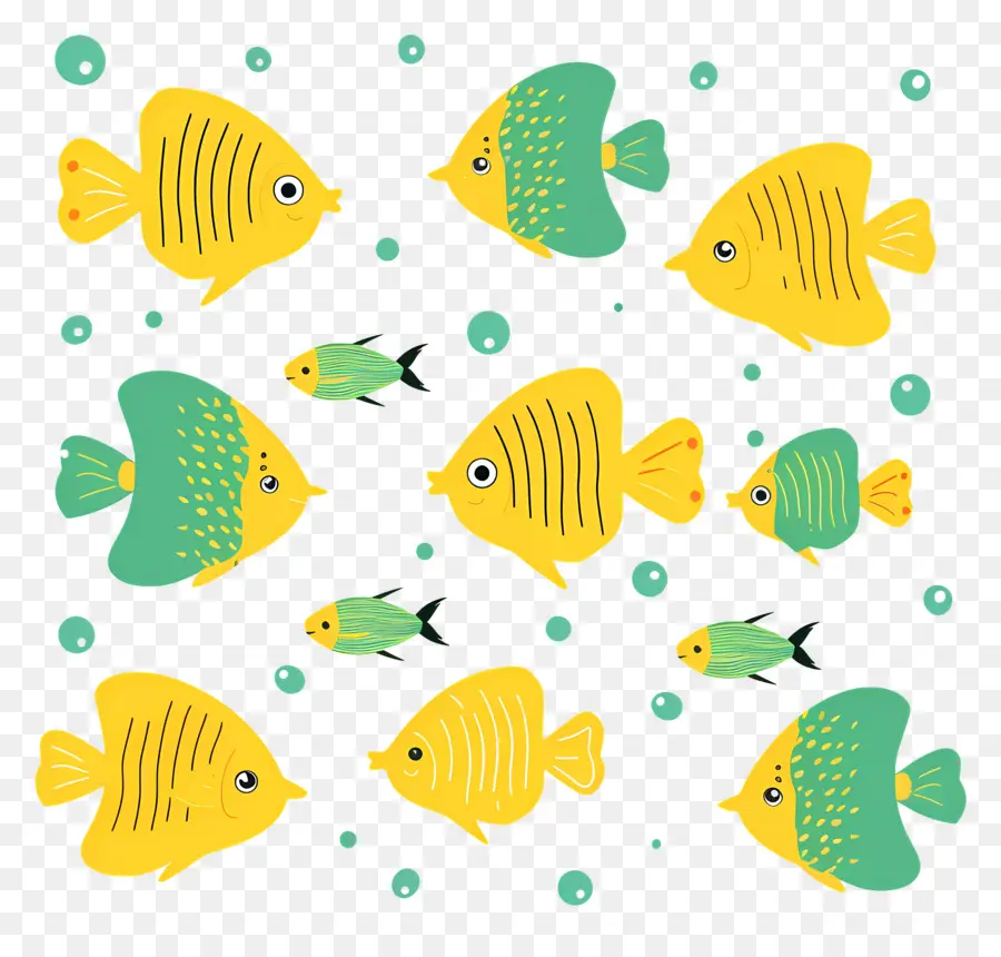 Grupo De Peces，Pez Amarillo PNG