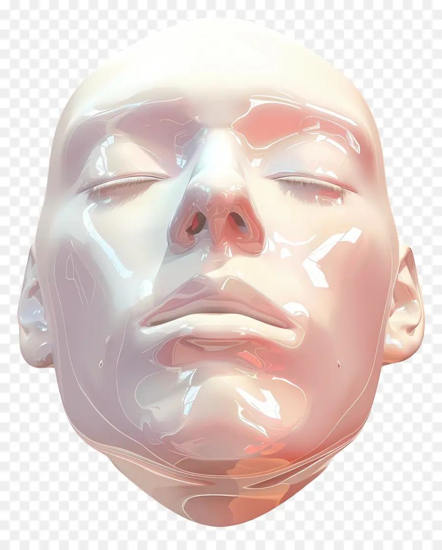 Cara De Hombre，Escultura De Cara Brillante PNG