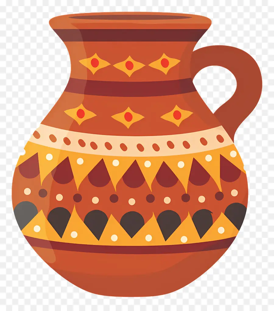 Olla De Barro India，Olla Estampada PNG