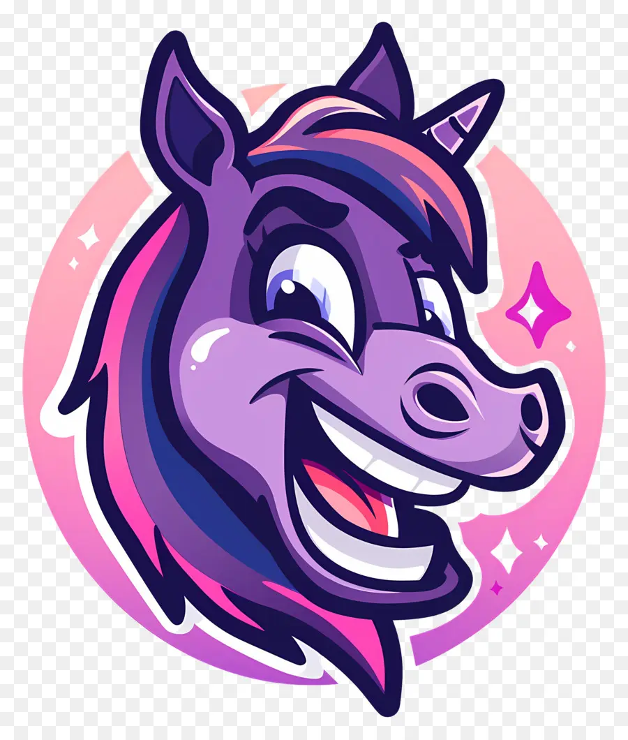 Cabeza De Unicornio，Unicornio Morado PNG