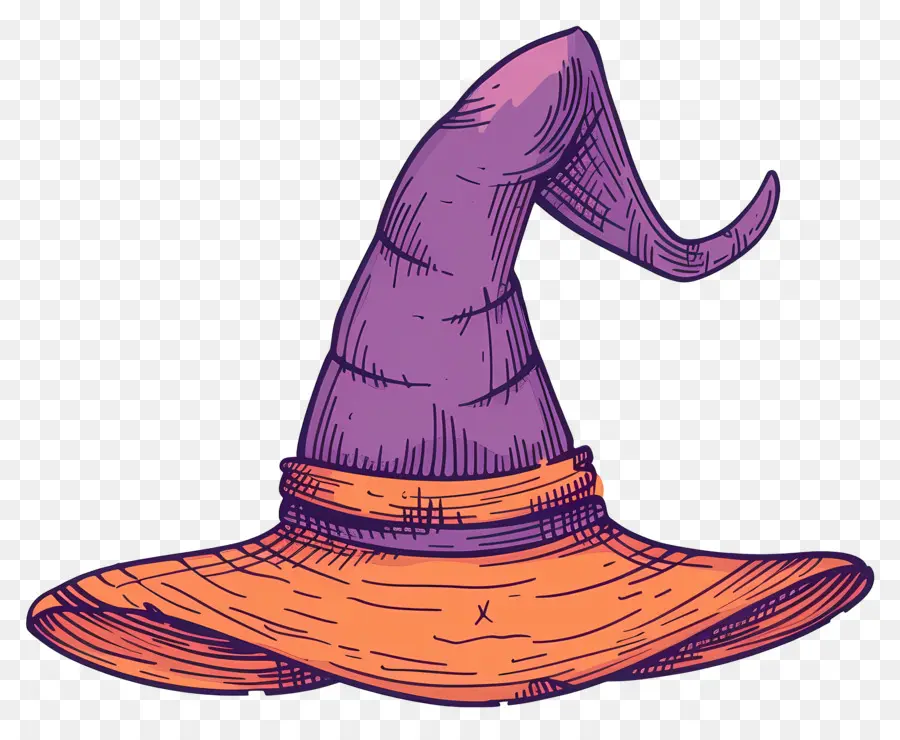 Gorra De Halloween，Sombrero De Bruja Morado PNG