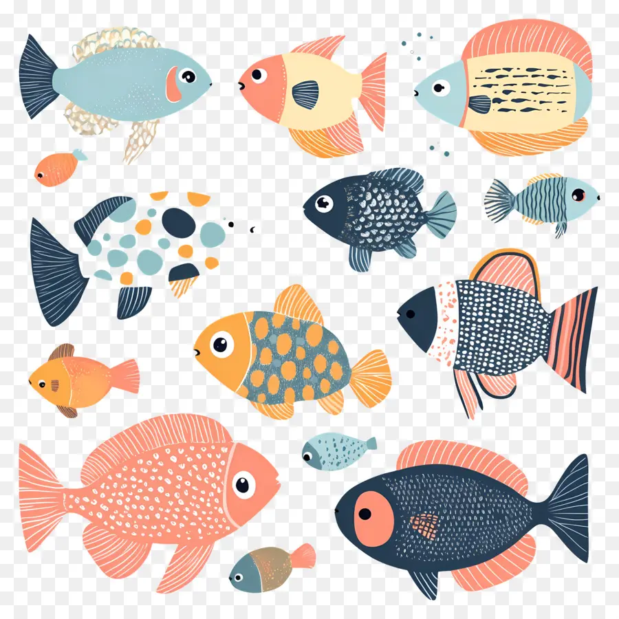 Dibujos Animados De Peces，Peces Coloridos PNG