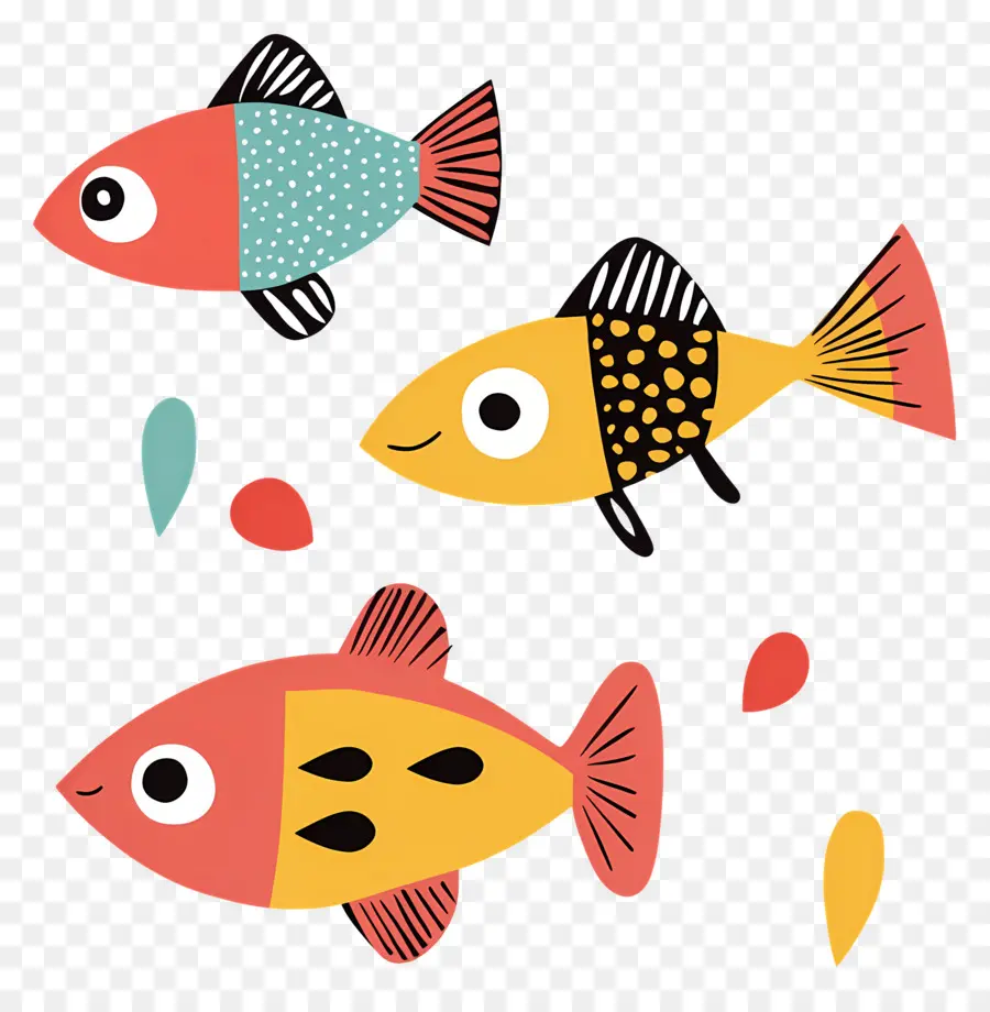 Dibujos Animados De Peces，Peces Coloridos PNG