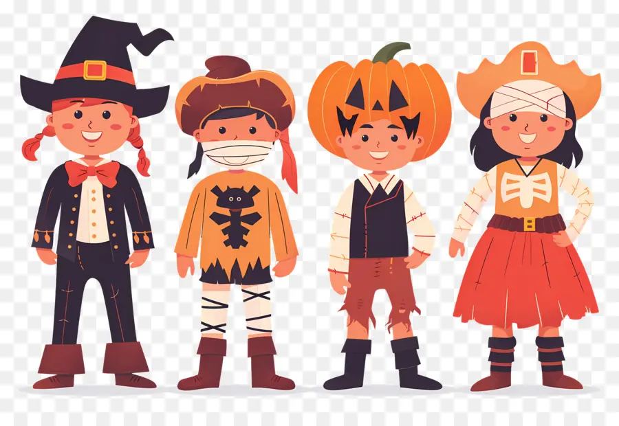 Niños De Halloween，Niños Disfrazados PNG