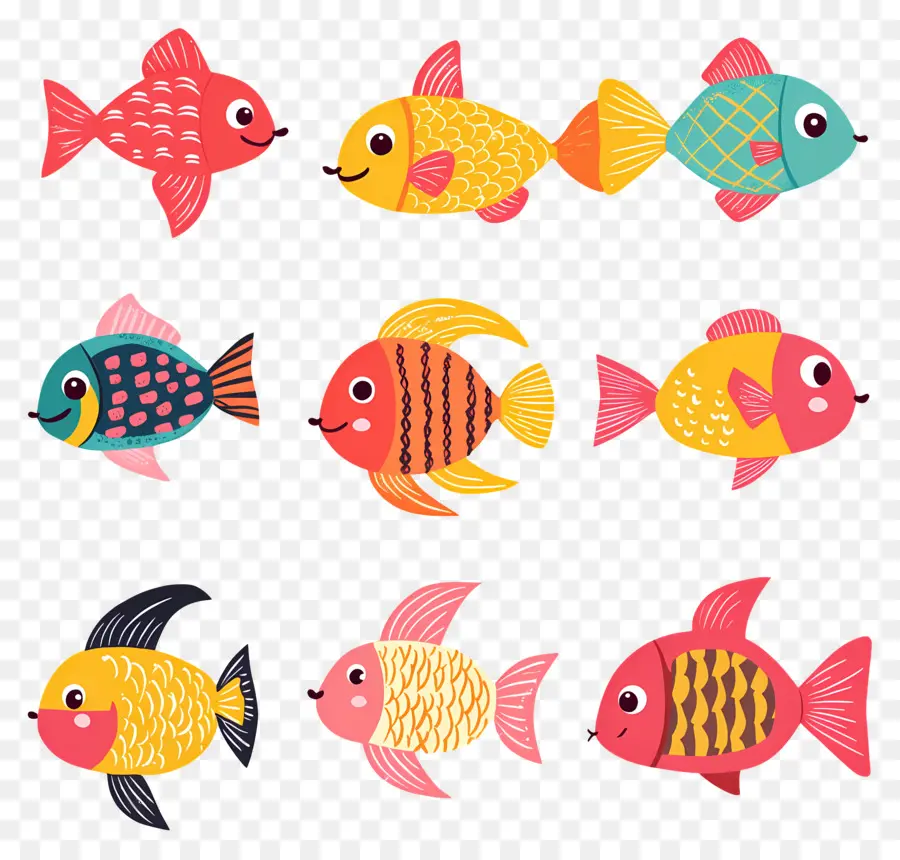 Dibujos Animados De Peces，Peces Coloridos PNG