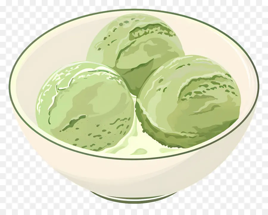 Helado De Matcha，Helado Verde PNG