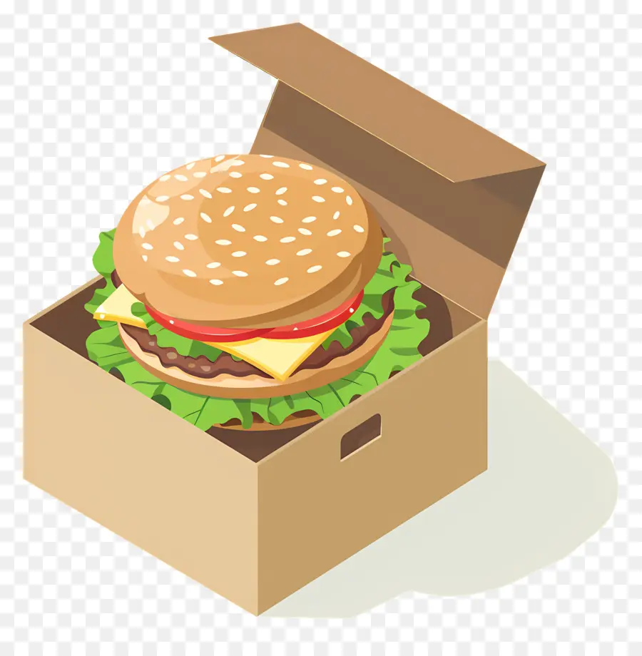 Hamburguesa De Carne，Hamburguesa En Caja PNG