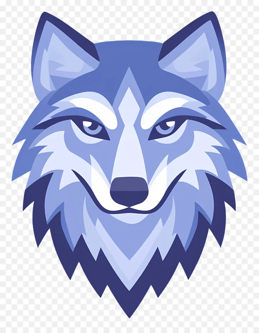 Cara De Lobo，Lobo Azul De Dibujos Animados PNG