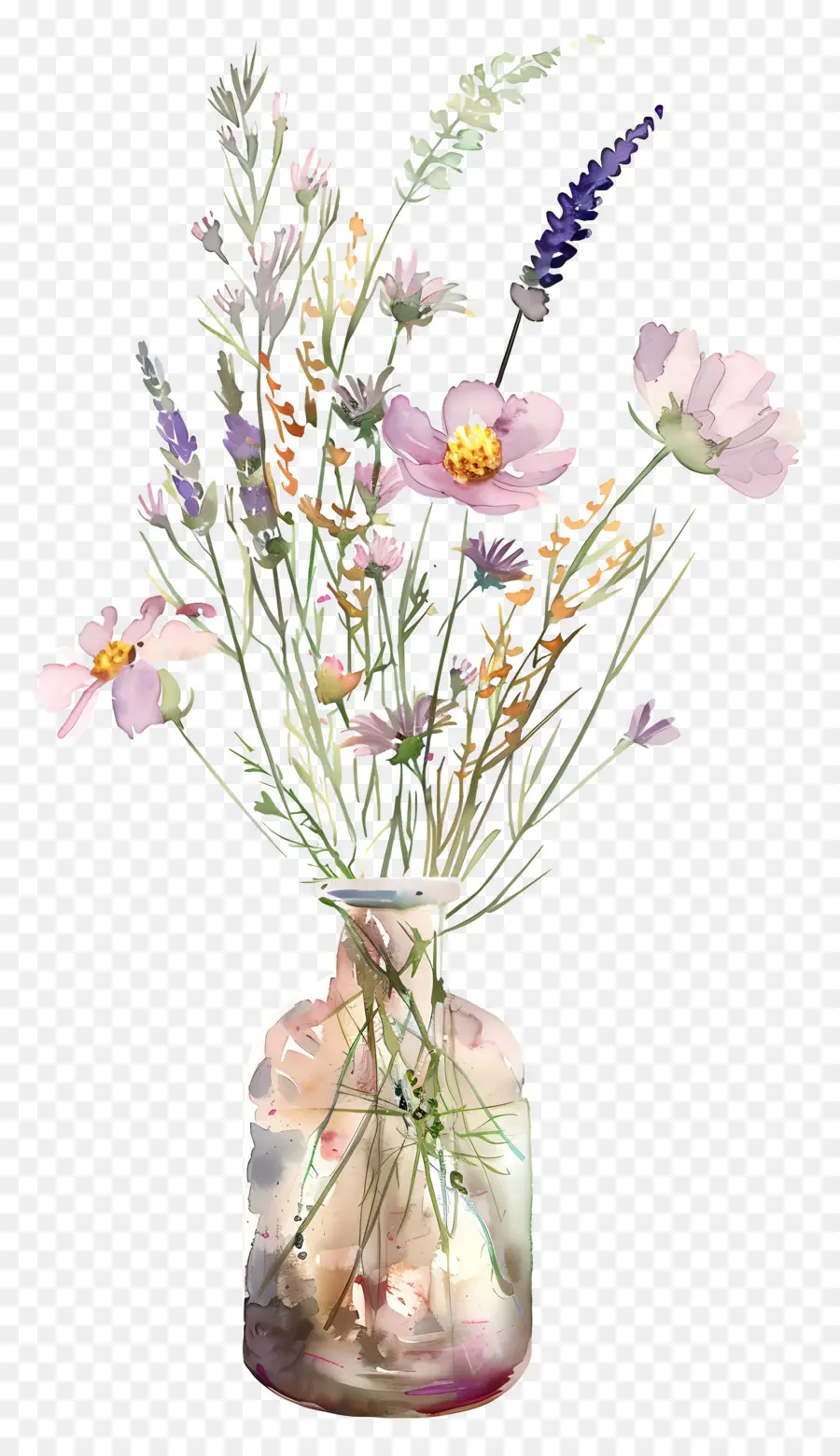 Flores En Florero，Flores Secas En Florero PNG