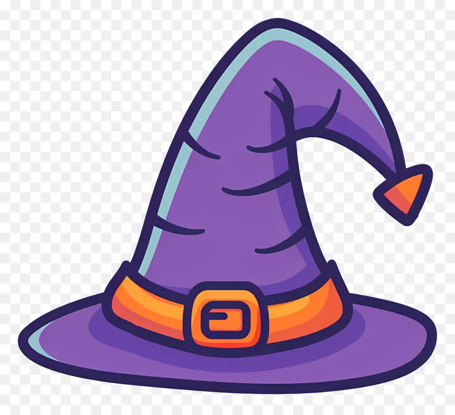 Gorra De Halloween，Sombrero De Bruja Morado PNG