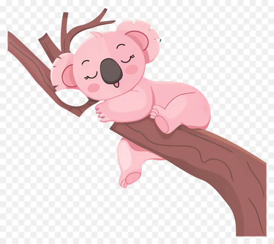 Lindo Koala，Koala Durmiendo Rosa PNG