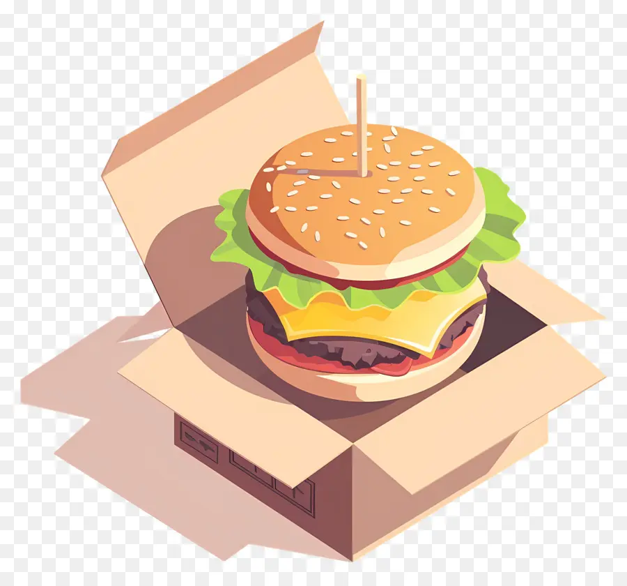 Hamburguesa De Carne，Hamburguesa En Caja PNG