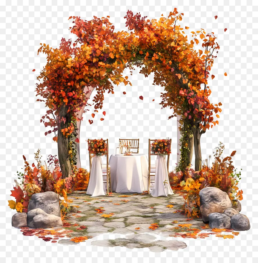 Boda De Otoño Al Aire Libre，Arco De Boda De Otoño PNG