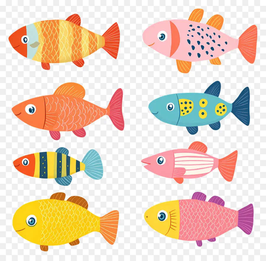 Dibujos Animados De Peces，Peces Coloridos PNG